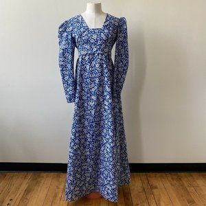 Vintage Prairie Cottagecore Floral Print Maxi Dres